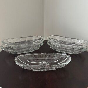 Set of Five Anchor Hocking Glass Banana Split Dishes